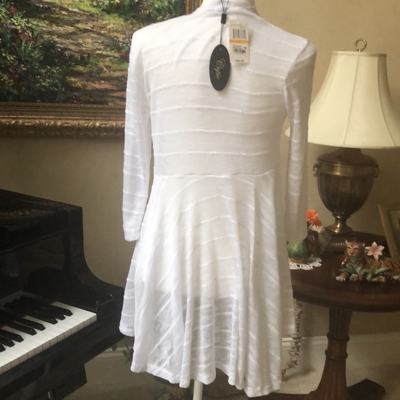 Cupio Lightweight Open Front High Low Flowy White Knit Cardigan Women’s Small - Picture 13 of 16